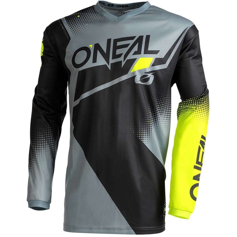 Oneal Element V.22 Racewear Cross Enduro Motorcycle Jersey Black Gray Yellow