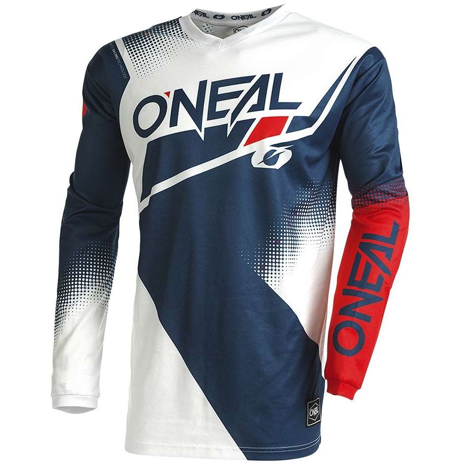 Oneal Element V.22 Racewear Cross Enduro Motorradtrikot Blau Weiß Rot