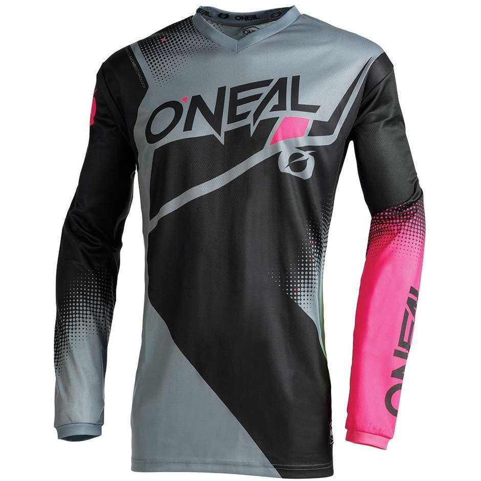 Oneal Element V.22 Racewear Women's Cross Enduro Motorcycle Jersey Black Gray Pink