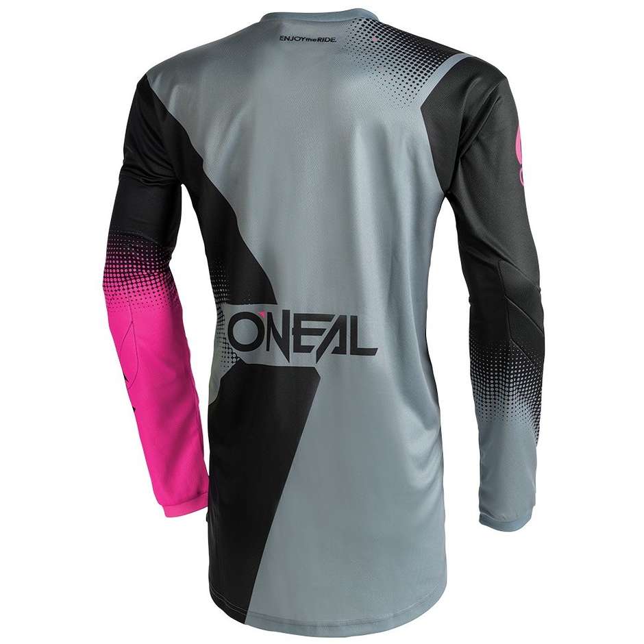 Oneal Element V.22 Racewear Women's Cross Enduro Motorcycle Jersey Black Gray Pink