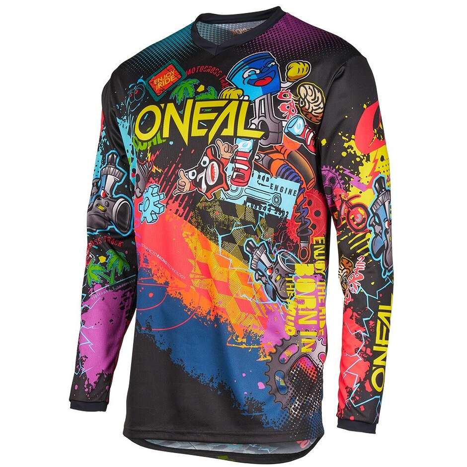 Oneal ELEMENT VIBRANT Kids' Cross Enduro Jersey, Multicolor