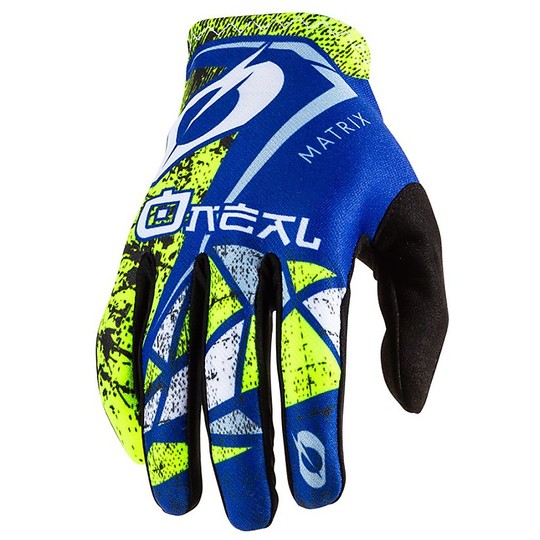 Oneal Matrix Zen Blue Cross Enduro Motorcycle Gloves