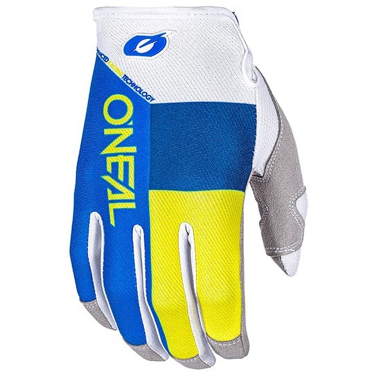 Oneal Mayhem Split Blue Yellow Enduro Motorcycle Gloves