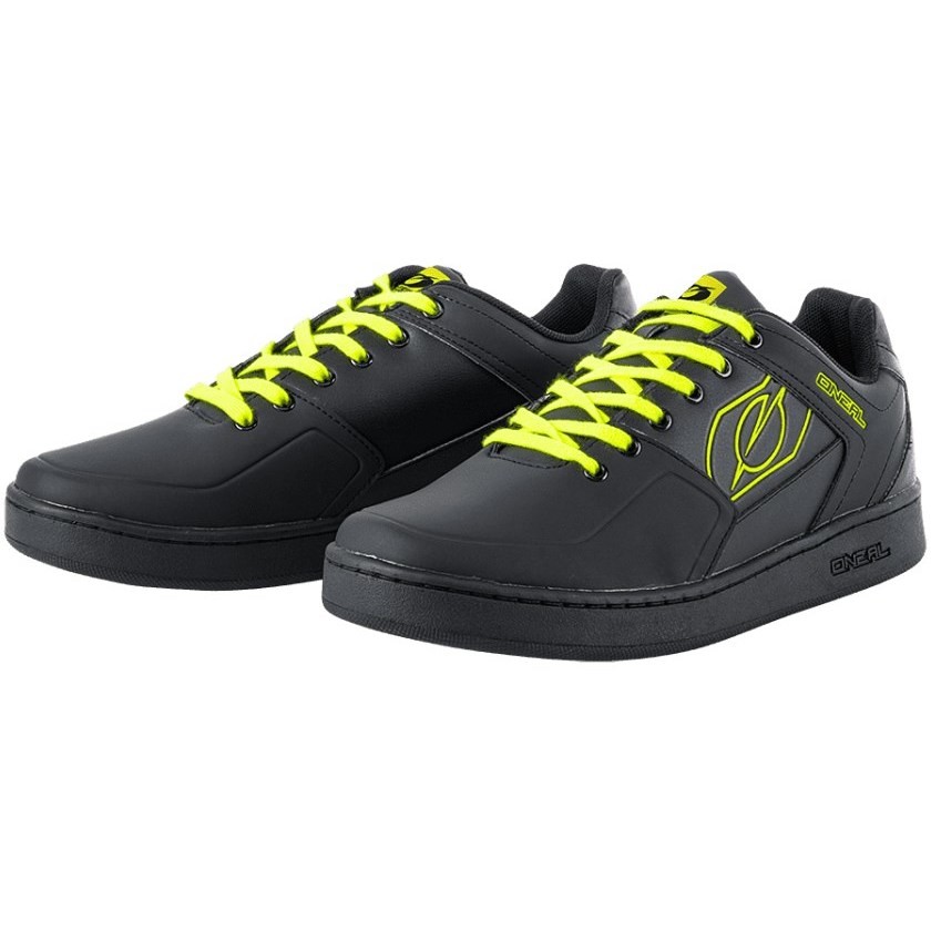 Oneal Pinned Flat Pedal MTB Ebike Shoes Black Yellow