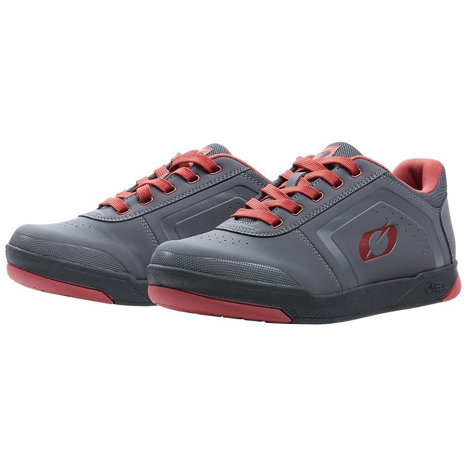 Oneal Pinned Flat Pedal V.22 MTB Ebike Shoes Gray Red