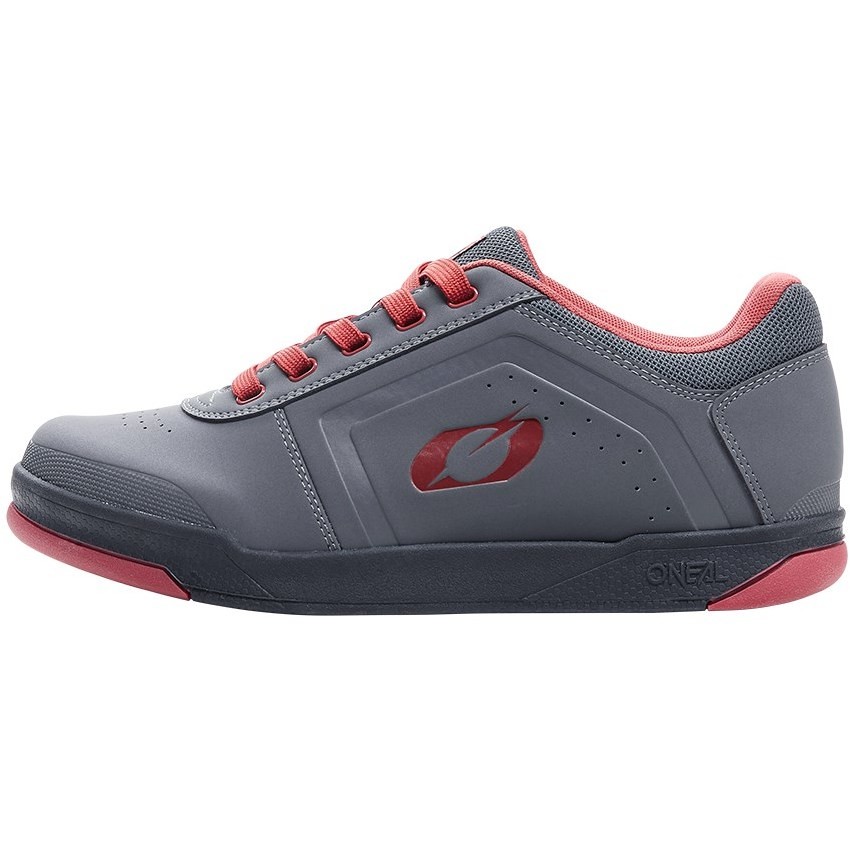 Oneal Pinned Flat Pedal V.22 MTB Ebike Shoes Gray Red
