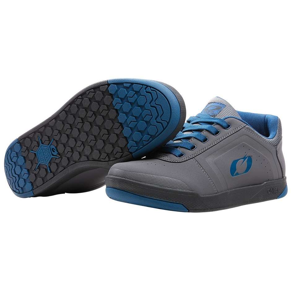 Oneal Pinned Pro Flat Pedal V.22 MTB Ebike Shoes Gray Blue