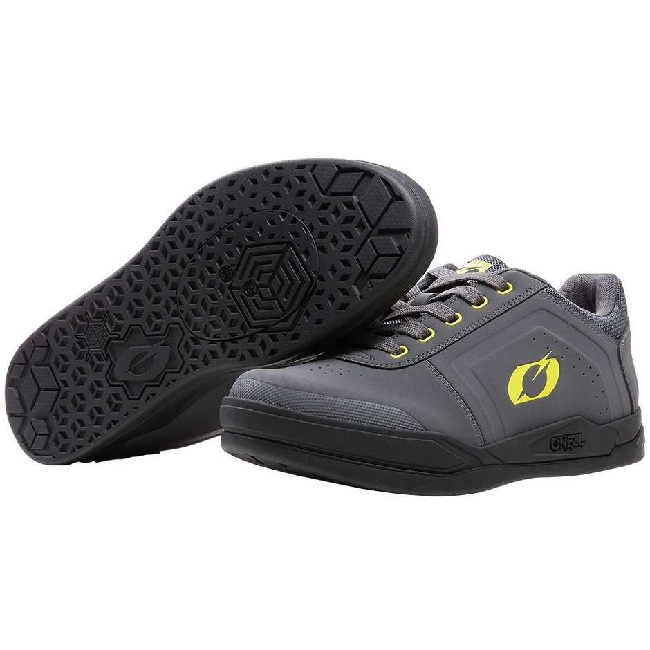 Oneal Pinned SPD V.22 MTB Ebike Shoes Gray Yellow