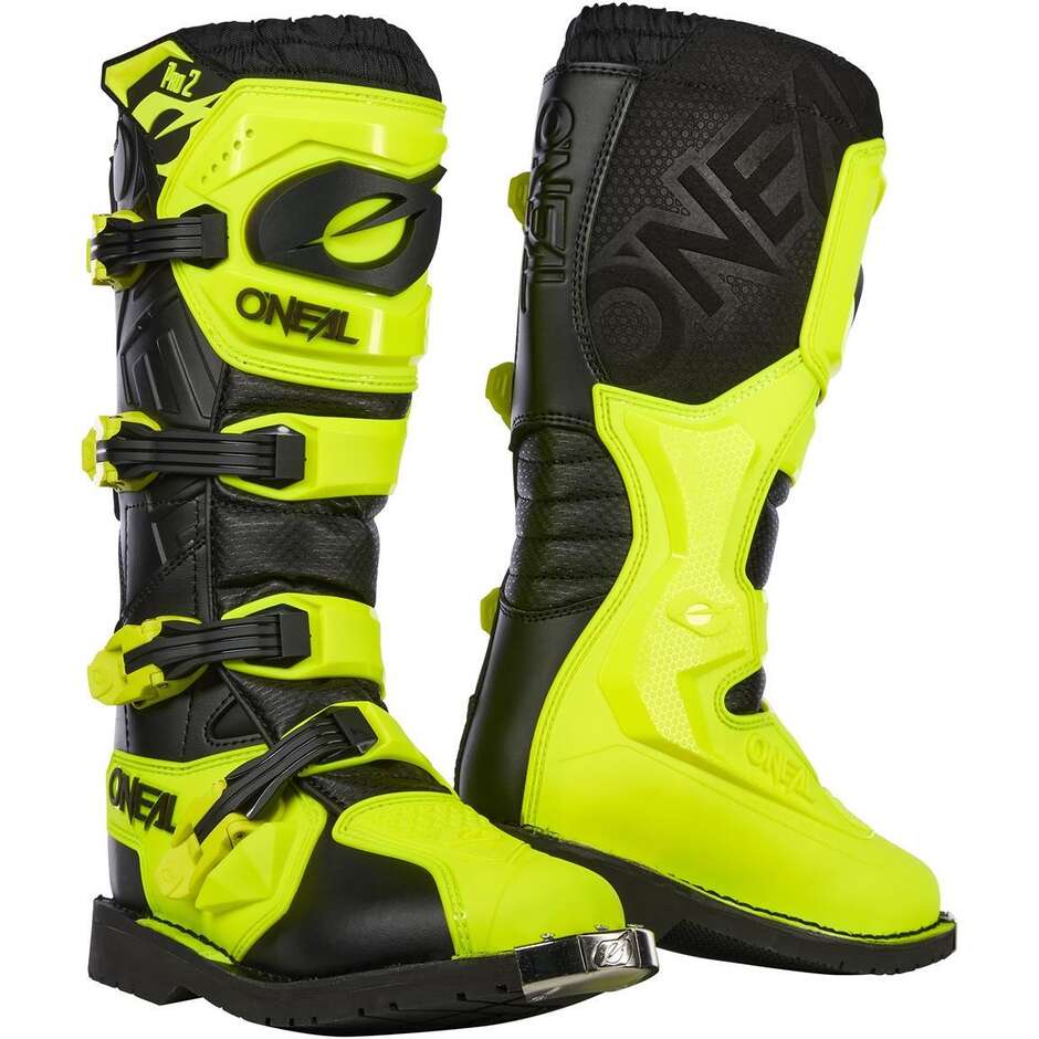 O'Neal RIDER PRO 2 Cross Enduro Motorcycle Boots Black Neon Yellow