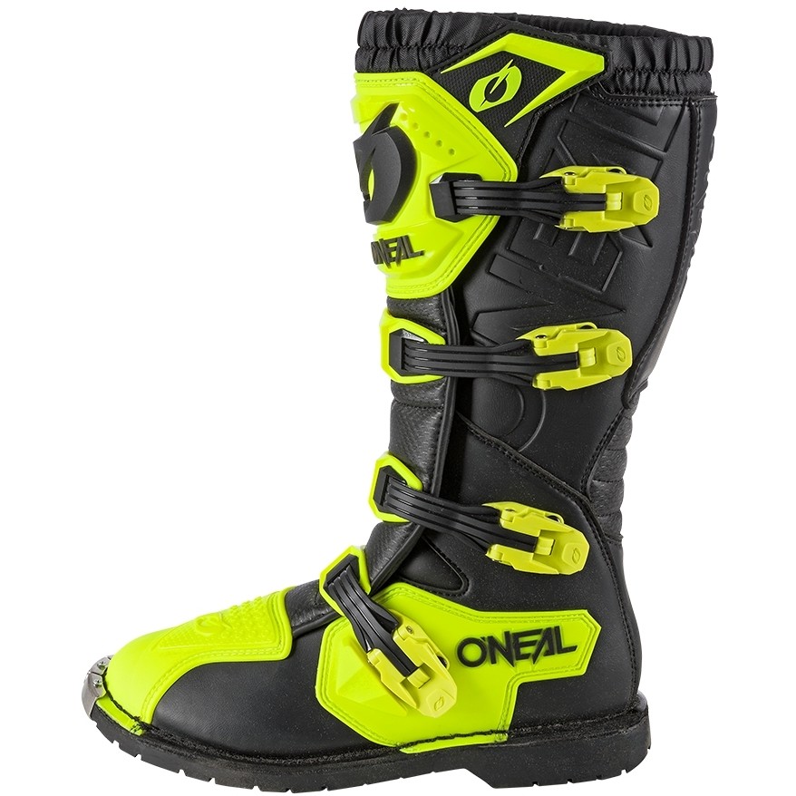O'Neal RIDER PRO Cross Enduro Motorcycle Boots Black Yellow Fluo