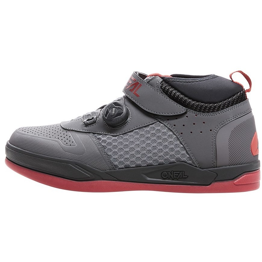 Oneal Session SPD MTB Ebike Fahrradschuhe Grau Rot