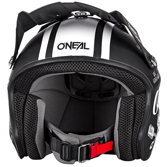 Oneal Slat Torment Helm Moto Trial Schwarz Weiß
