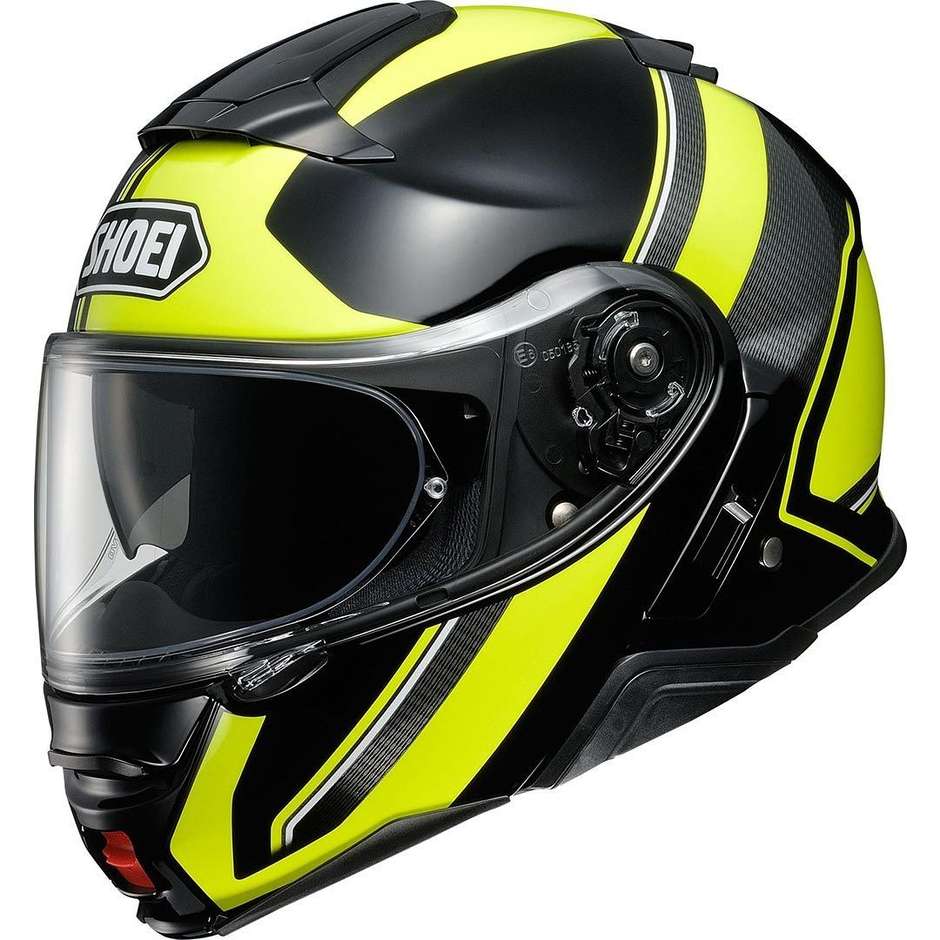 Openable Modular Motorcycle Helmet Shoei Neotec 2 Excursion TC3 Black Yellow