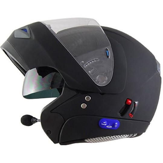 Openable Modular Motorcycle Helmet Vemar Jiano INTERCOM BLUETOOTH integrierten interaktiven Matt Black Dual Visor