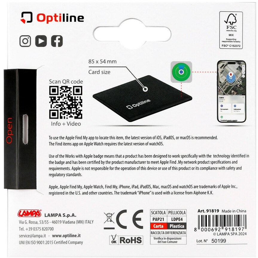 OPTI TRACKER COMPACT Ultra-Thin Foldable Adhesive Tracker