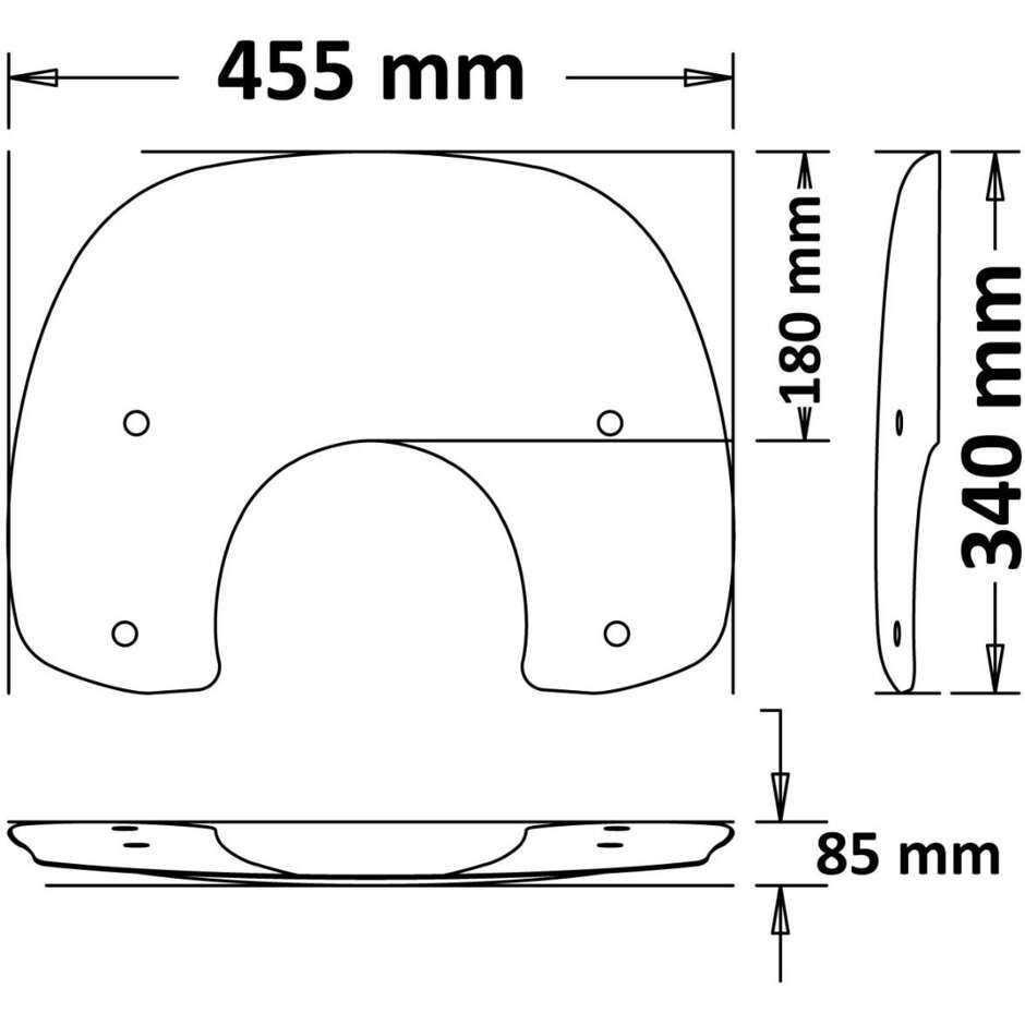 Original Isotta Type Windshield For Vespa Primavera Dark Smoke