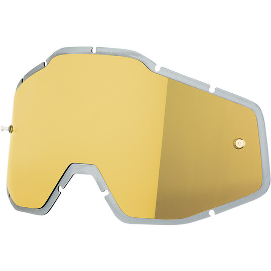Original Pre-Curved Gold Mirror Lens For 100% Accec and Strata Racecraft Glasses