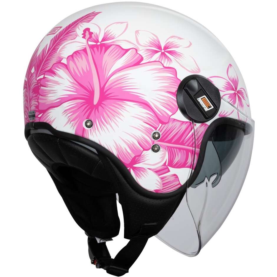 ORIGINE ALPHA SUMMERTIME Jet Motorcycle Helmet Pink White Matt 22.06