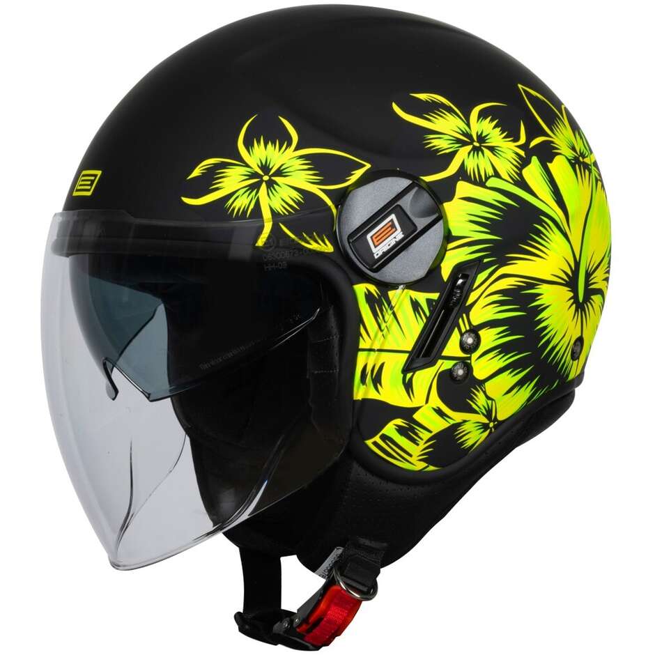 ORIGINE ALPHA SUMMERTIME Jet Motorradhelm Fluo Gelb Matt Schwarz 22.06