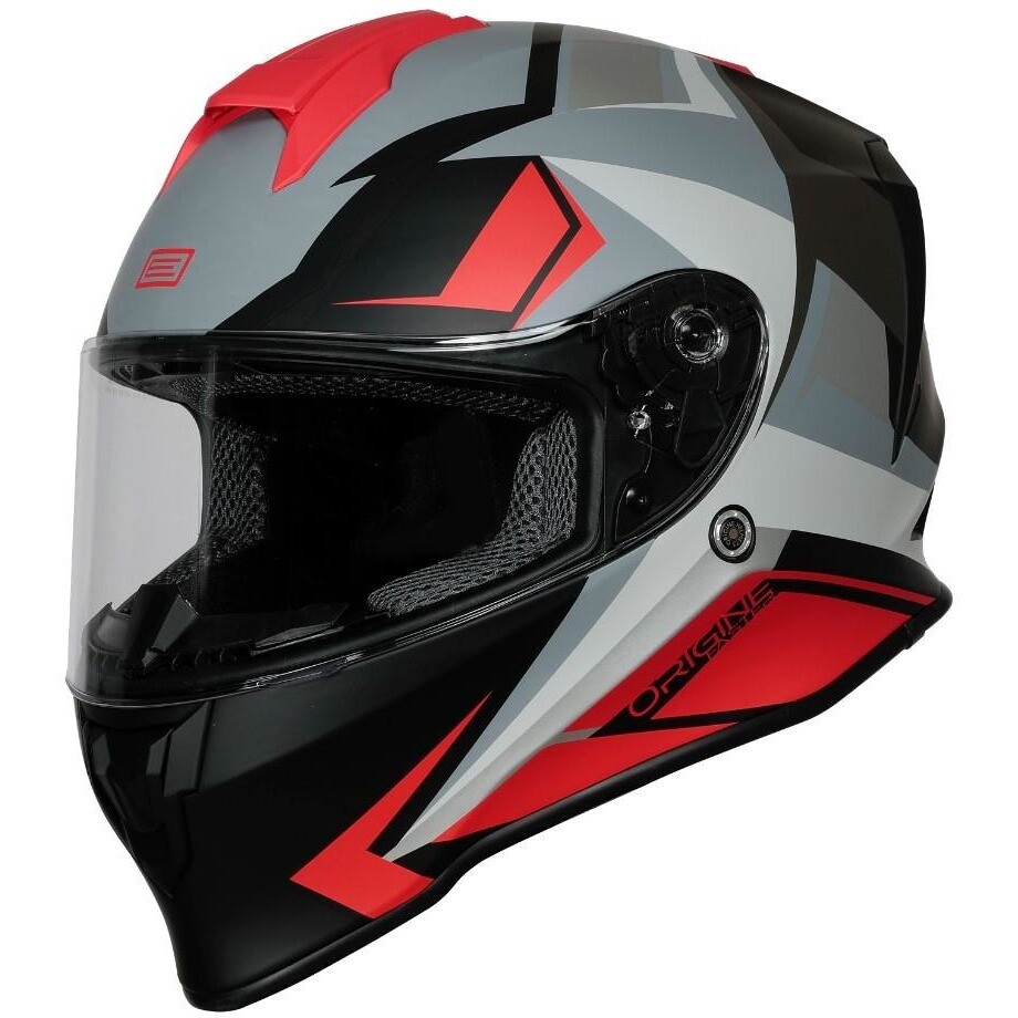 Origine DINAMO FASTER Integralhelm für Motorräder, Rot/Schwarz
