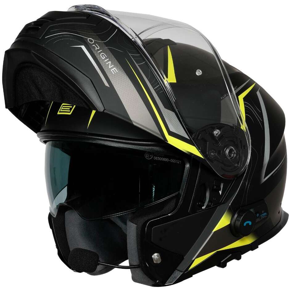 Origine ORIGINE LOGIC + BT PATH Modularer Motorradhelm P/J Fluoreszierendes Gelb Schwarz