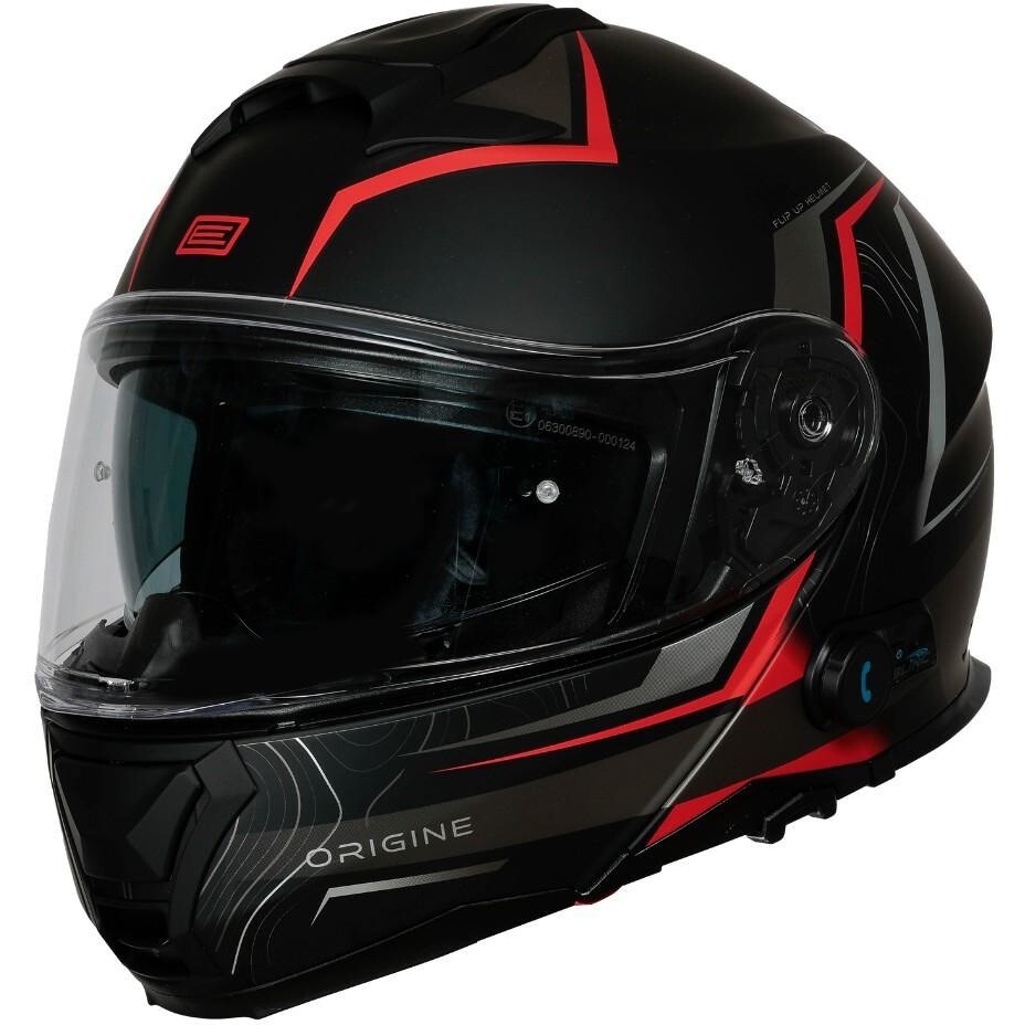 Origine ORIGINE LOGIC + BT PATH Modularer Motorradhelm P/J Rot Schwarz