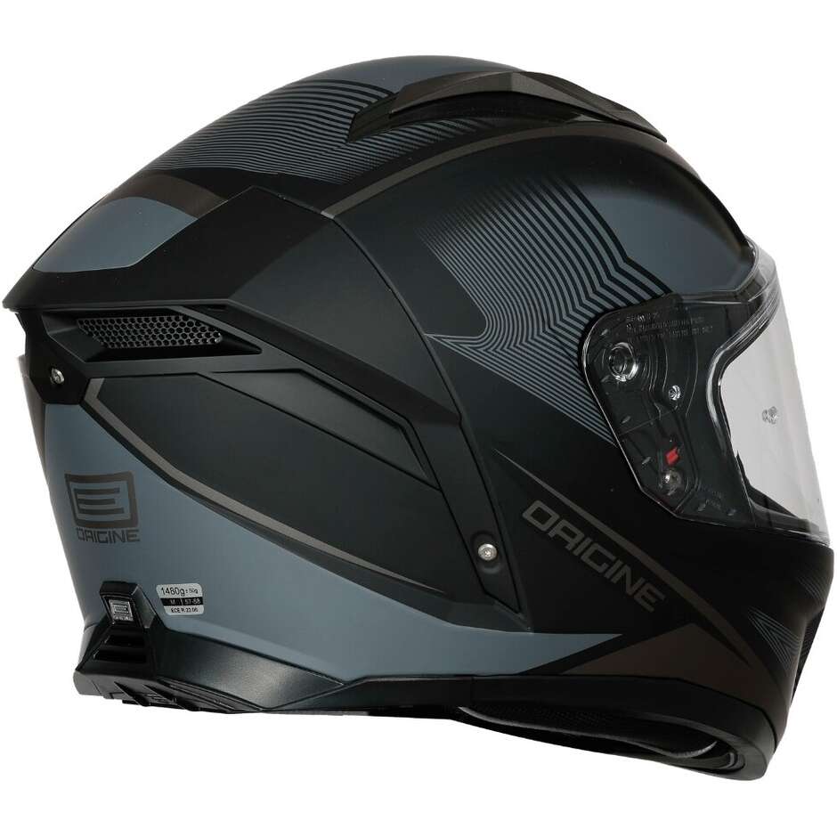 ORIGINE PISTA + BT ELEMENTARY Integralhelm mit integrierter Gegensprechanlage, Grau/Schwarz