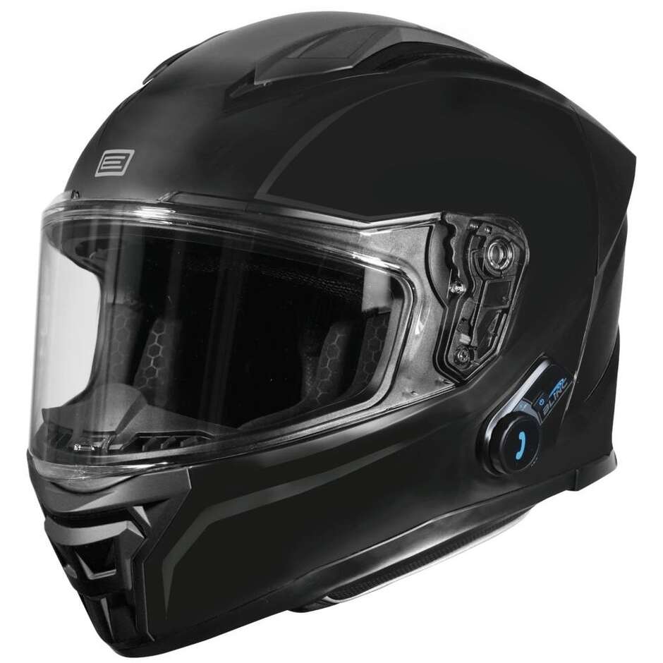 ORIGINE PISTA + BT SOLID Integralhelm Motorradhelm Integrierte Gegensprechanlage Mattschwarz 22.06