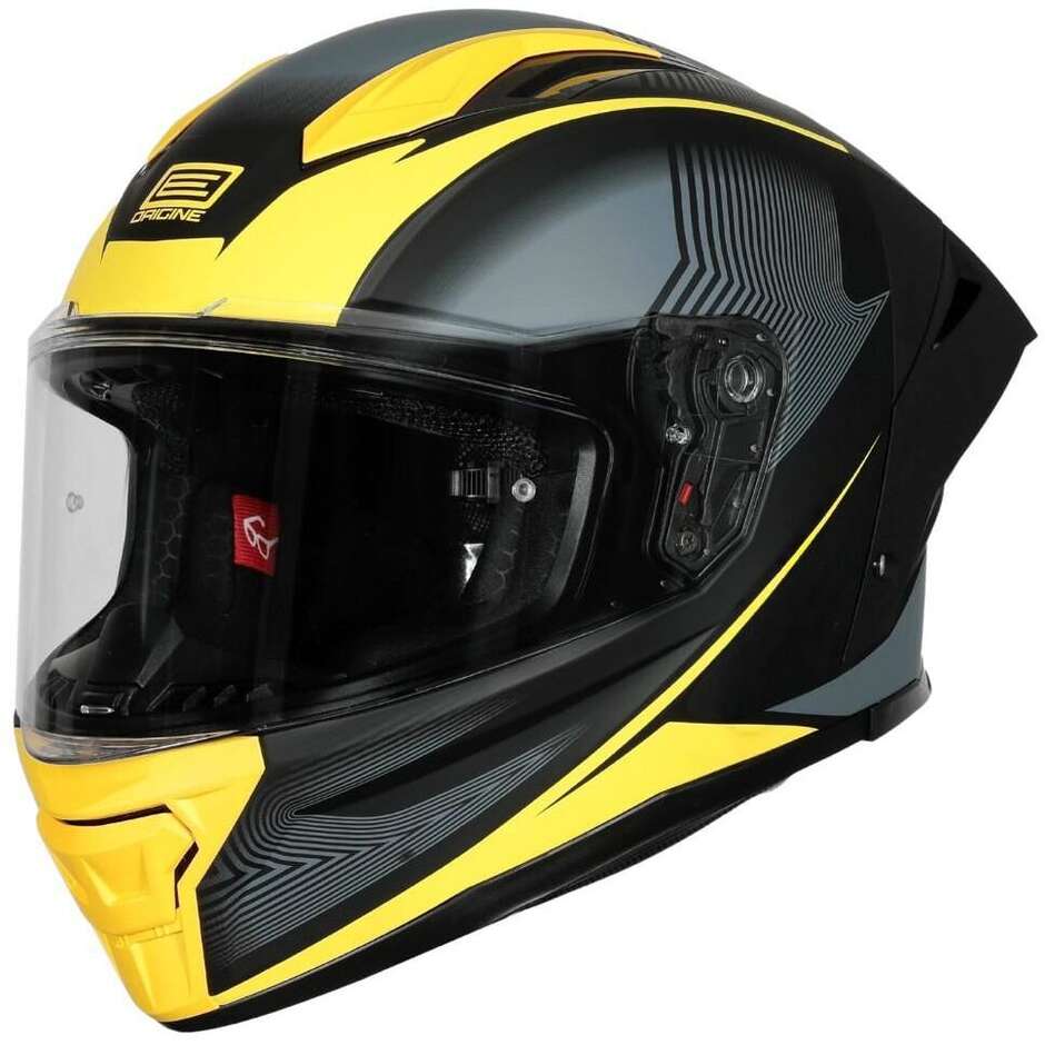 ORIGINE PISTA ELEMENTARY Full Face Motorcycle Helmet Fluo Yellow Matte Black