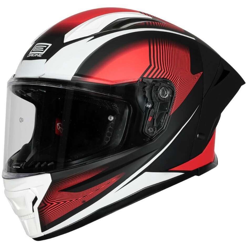 ORIGINE PISTA ELEMENTARY Full Face Motorcycle Helmet, Red/Matte Black
