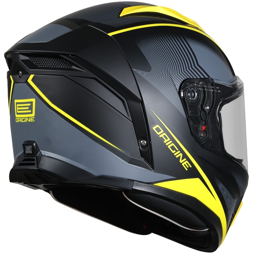 ORIGINE PISTA ELEMENTARY Integralhelm für Motorräder, Fluogelb, Mattschwarz