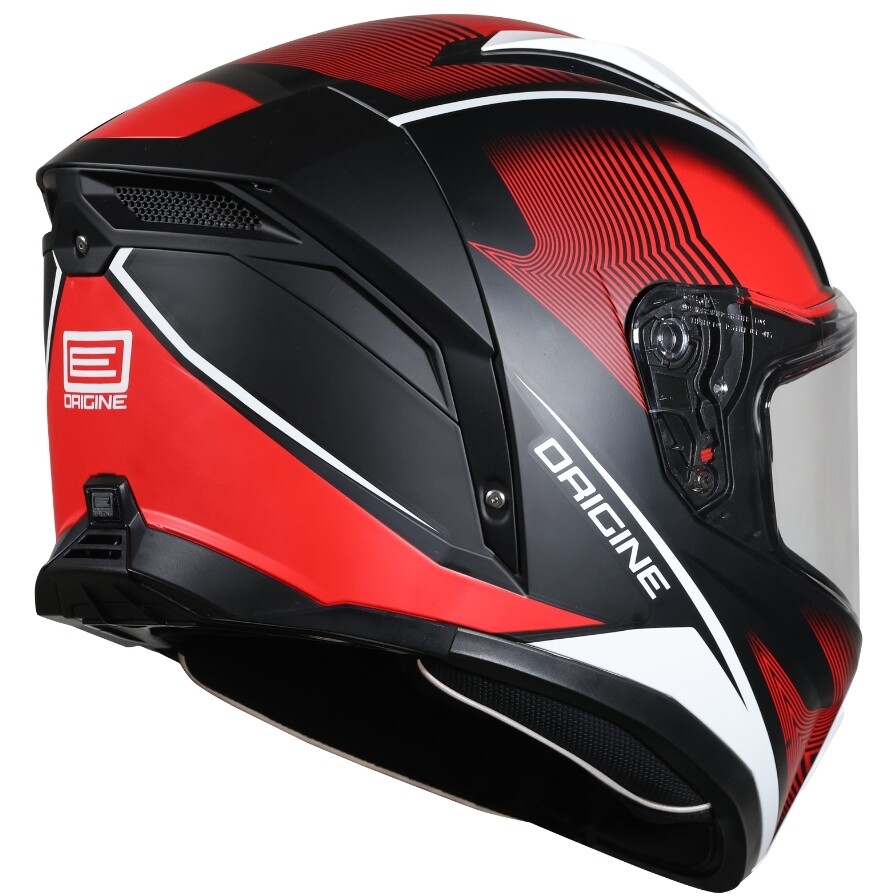 ORIGINE PISTA ELEMENTARY Integralhelm für Motorräder, Rot/Mattschwarz