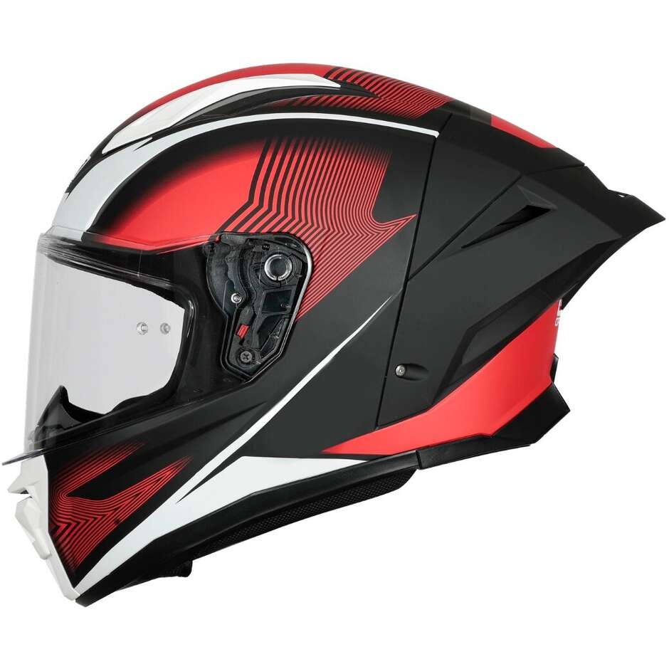 ORIGINE PISTA ELEMENTARY Integralhelm für Motorräder, Rot/Mattschwarz