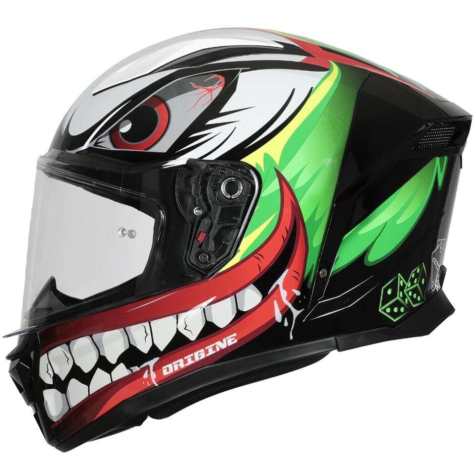 ORIGINE PISTA JOKER Full Face Motorcycle Helmet Black Green