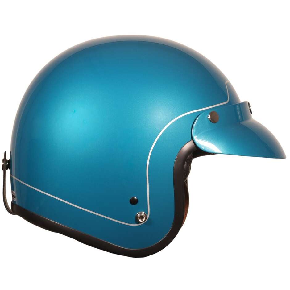 Origine PRIMO PLAIN Custom Jet Motorcycle Helmet Turquoise
