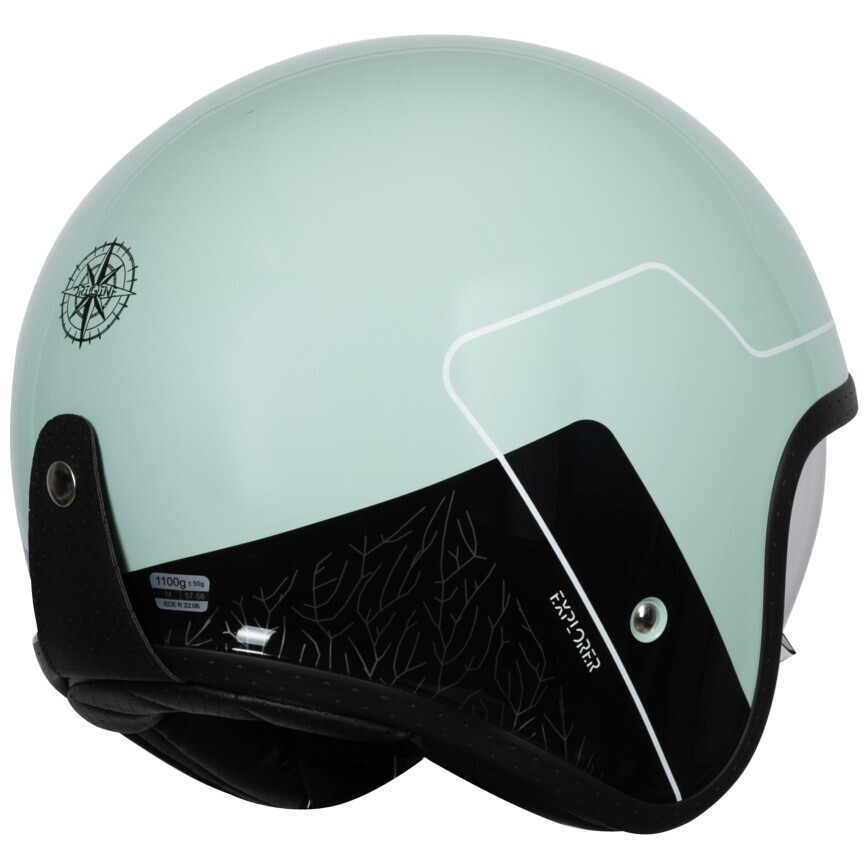 ORIGINE SPIRIT EXPLORER Jet Motorcycle Helmet Glossy Green 22.06