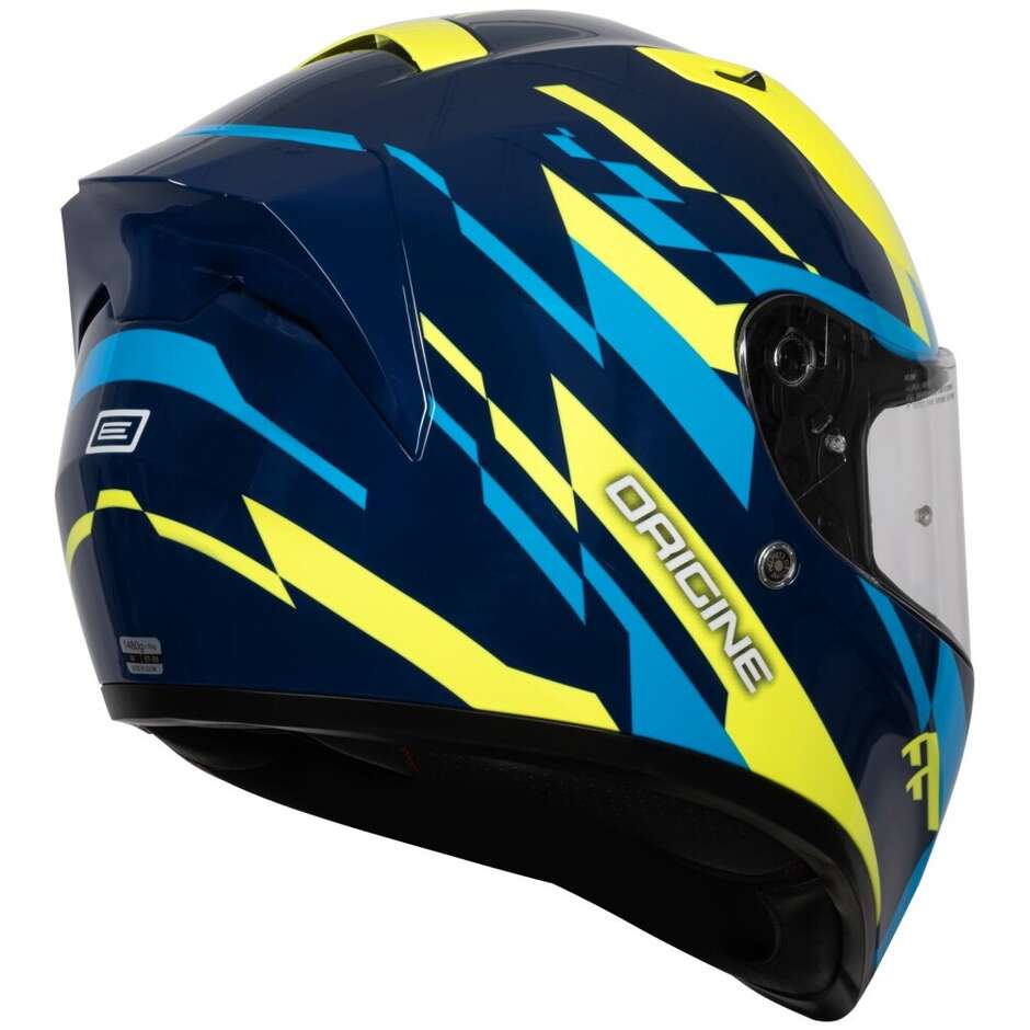ORIGINE STRADA REVEAL Full Face Motorcycle Helmet Yellow Blue Gloss 22.06