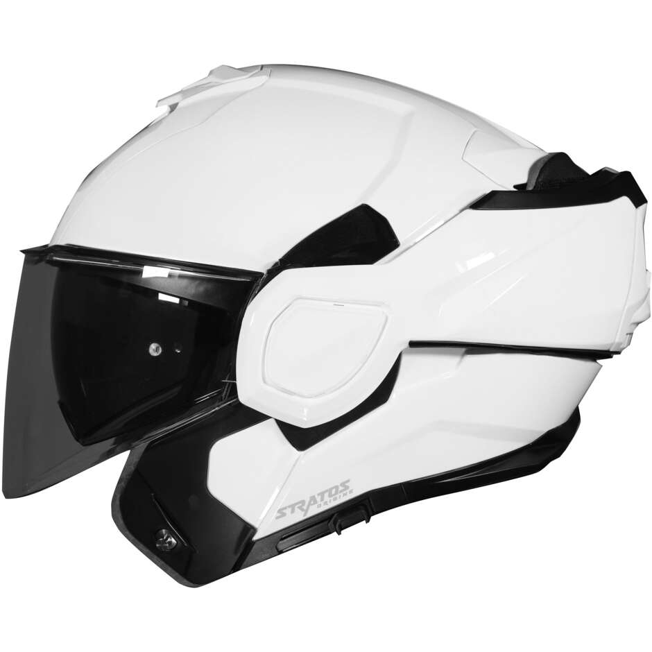 Origine STRATOS Solid White Modular Motorcycle Helmet P/J