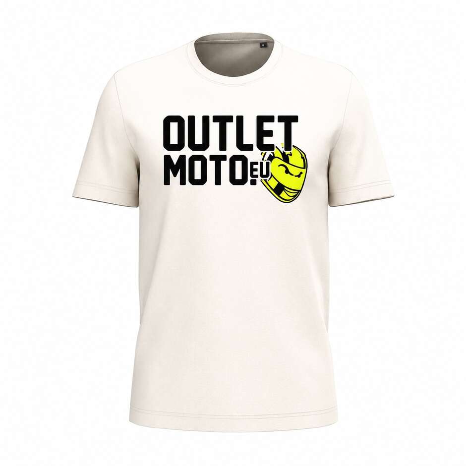 Outletmoto Cononut Weißes Rundhals-T-Shirt mit schwarzer und gelber Schrift