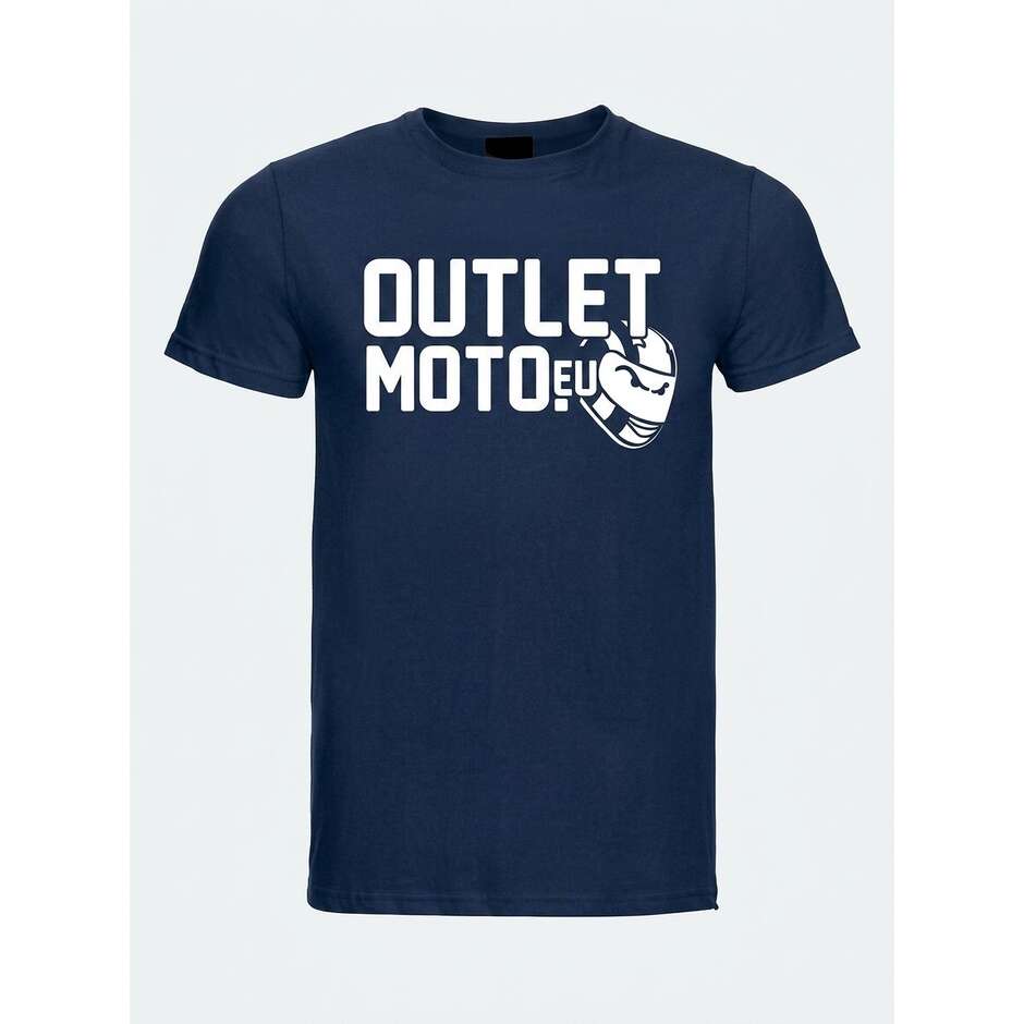 Outletmoto Royalblaues Rundhals-T-Shirt mit weißer Schrift