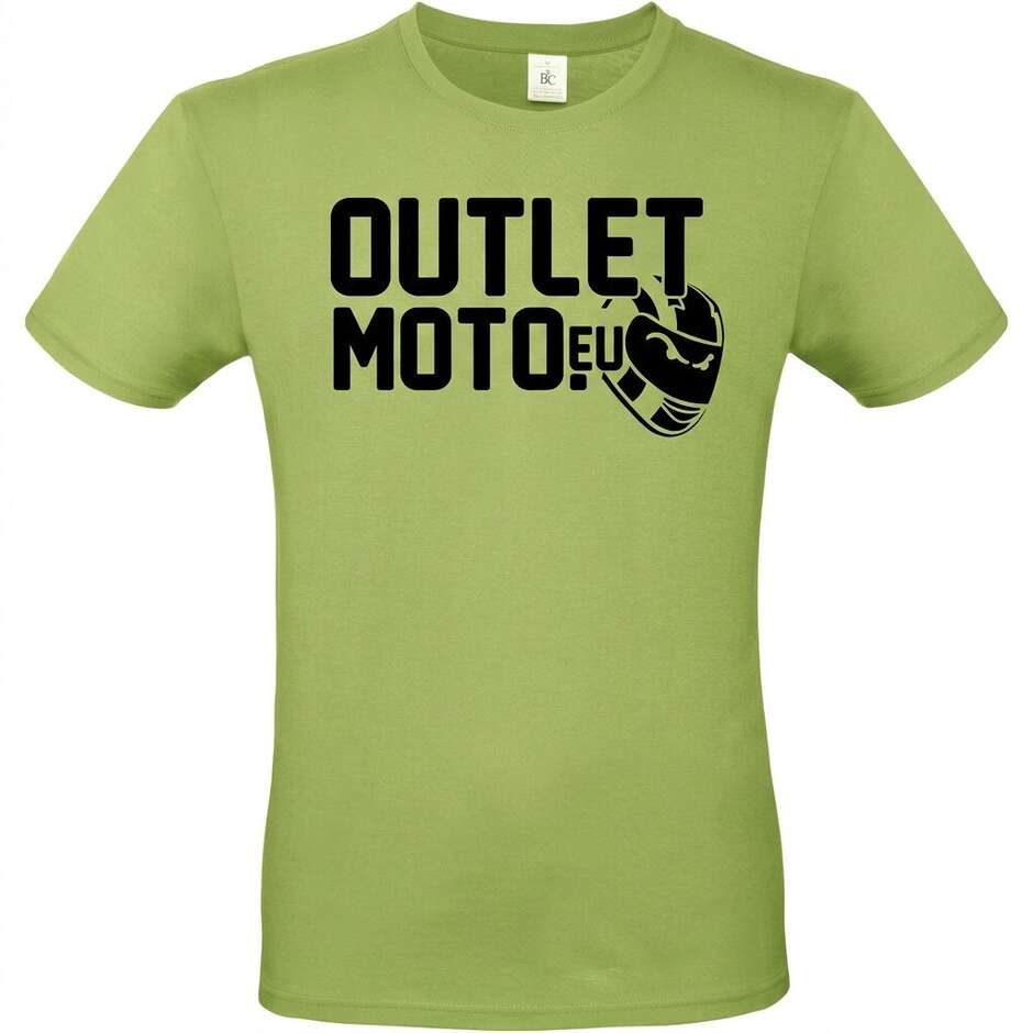 Outletmoto Sage Green Crew Neck T-Shirt with Black Writing