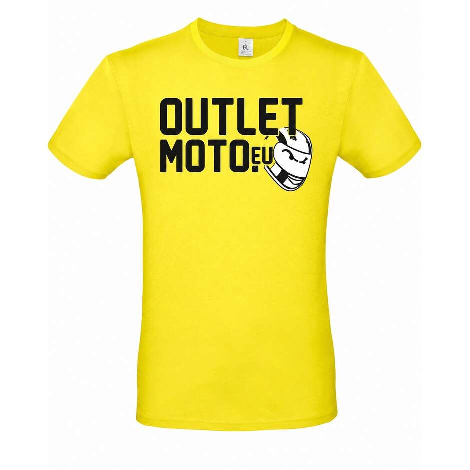 Outletmoto Zitronengelbes Rundhals-T-Shirt Scitta Schwarz Weiß