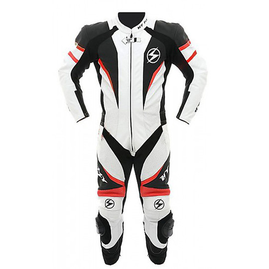 Overalls Moto Leather Perforated Hy-Fly X-8 Red White