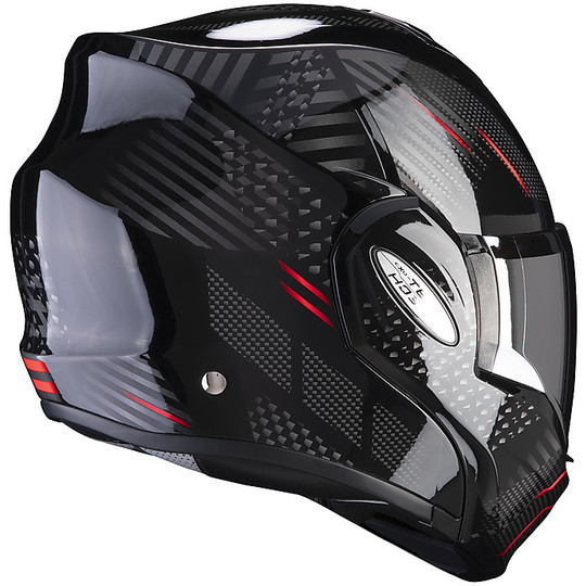 P / J Homologated Modular Helmet Scorpion Moto EXO-TECH PULSE Black Red