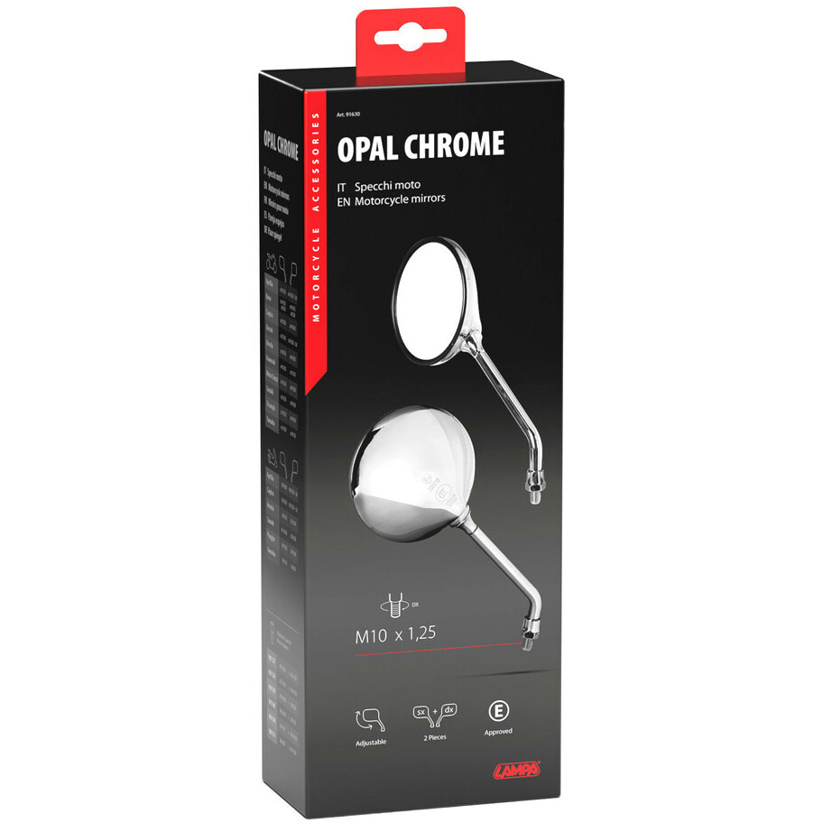 Paar Lampa Opal Chrome Motorrad-Rückspiegel
