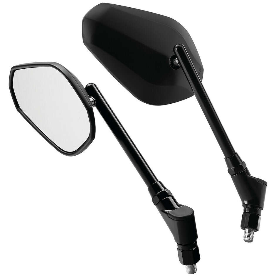 Paar Lampa Trident schwarze Motorrad-Rückspiegel