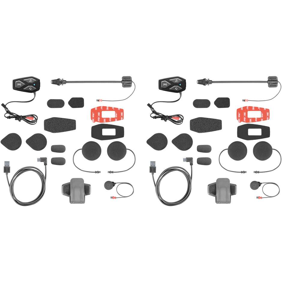 Paar-Set von Cellular Line U-COM 3 Motorrad-Gegensprechanlagen – (x 2 Helme)