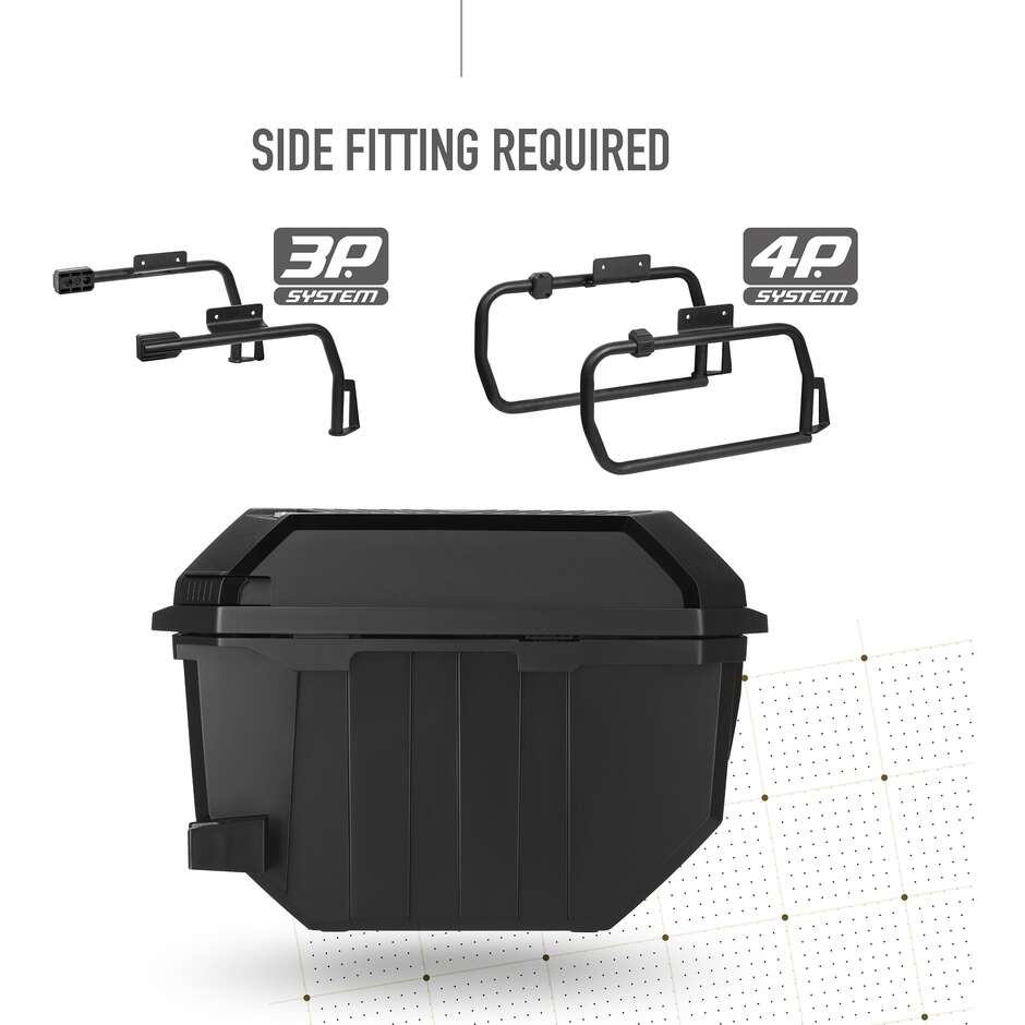Paar Shad TR27 Motorrad-Seitenkoffer mit Aluminiumabdeckung – 4P/3P-System
