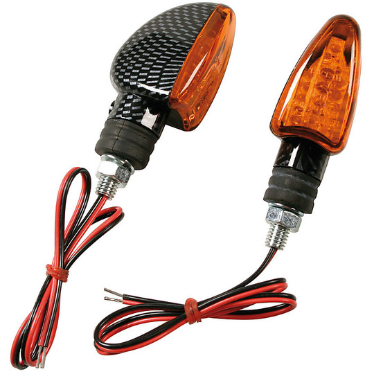 Pair of 12v Led Motorcycle Arrows Lampa 90124 ARROW Carbon
