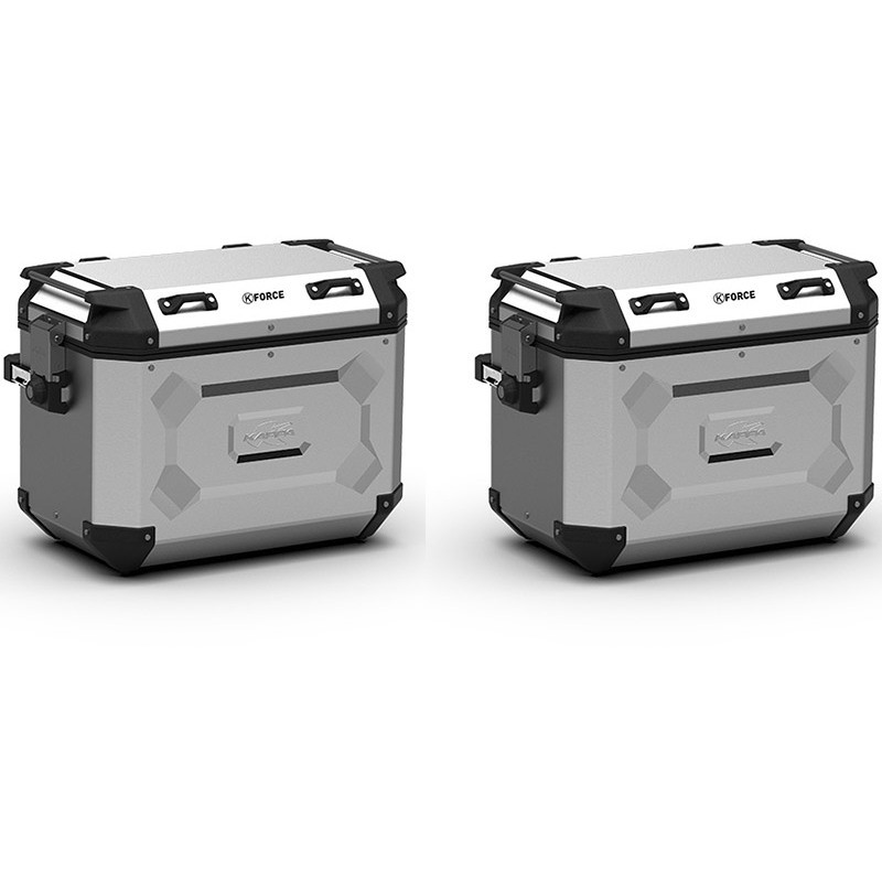 Pair of KAPPA KFR37 K'FORCE Silver Aluminum Side Cases